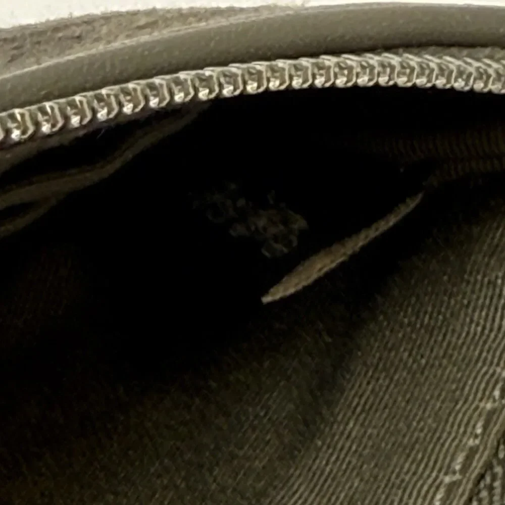 Coach Corner Zip Wristlet Charcoal Signature Jacquard Canvas Leather Strap Pouch